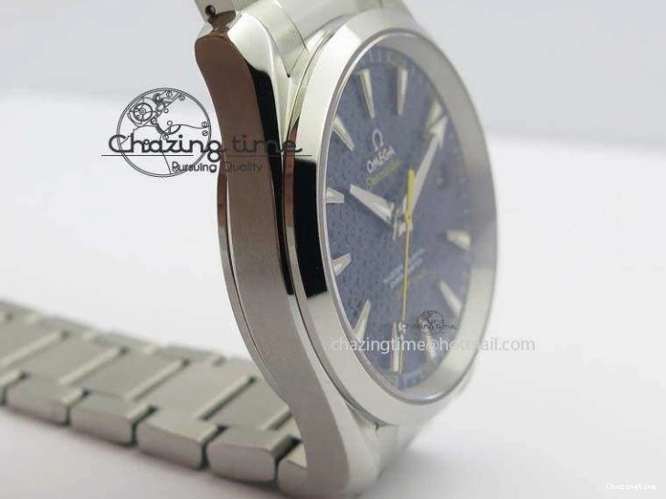 0822 QuickDry Aqua Terra ‘James Bond’ SS JHF Best Edition Blue Dial On SS Bracelet A 8203